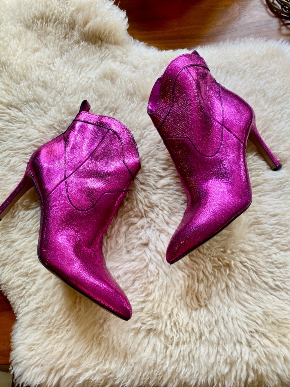 Gianni Bini ~ Metallic Cowgirl Heels